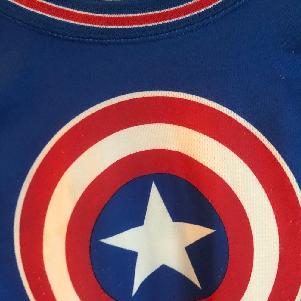 Blue Kids Superhero Shield Costume Top - Captain Star Design